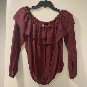 Burgundy Off-the-Shoulder Top Size M